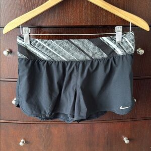 Nike Black Shorts with Gray and White Waistband